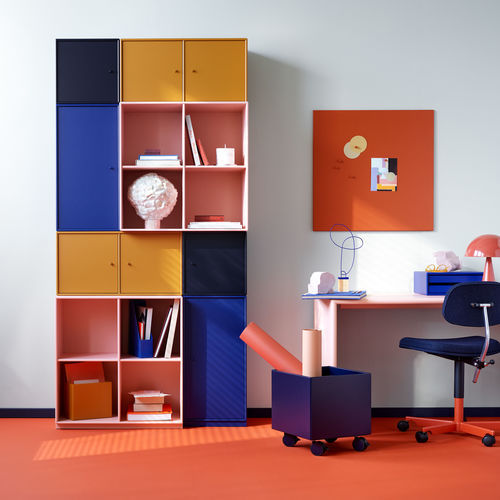 Livreiro de parede - 1112 - Montana Furniture - contemporâneo / em MDF laqueado / com compartimento de arrumação