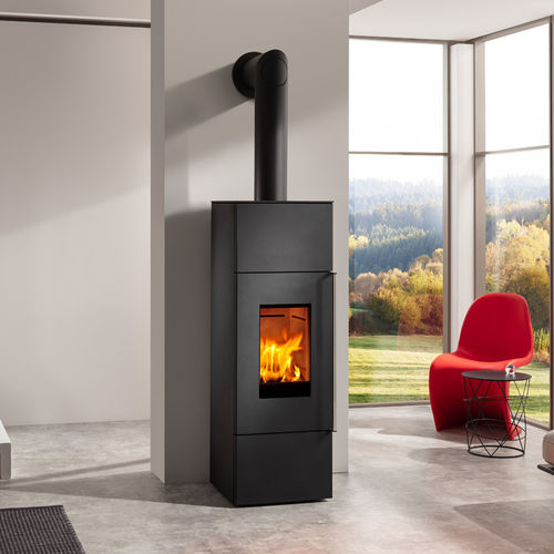 Salamandra a lenha - SAMURAI - Wodtke GmbH - 8 kW / de piso / contemporânea