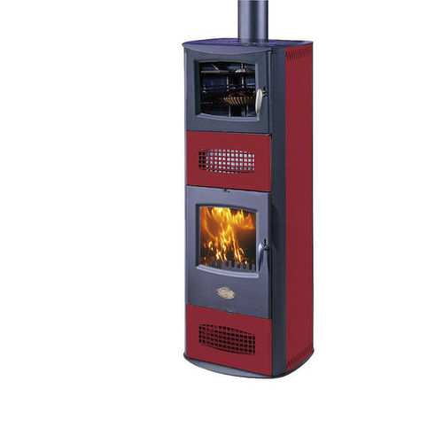 Salamandra com caldeira a lenha - TERMO BEA - COLA GF WÄRMETECHNIK - contemporânea / em aço / com forno