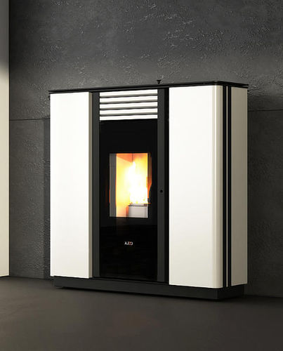 Salamandra a pellets - SPRINT STEEL DUCTABLE - COLA GF WÄRMETECHNIK - 0–5 kW / 10 kW–20 kW / contemporânea