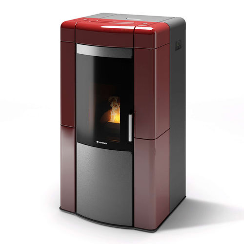 Salamandra com caldeira a pellets - MURANO - CS THERMOS S.R.L. - 10 kW–20 kW / de instalação livre / contemporânea