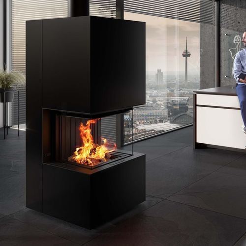 Lareira a lenha - Artemis - Spartherm - The Fire Company - de piso / com 3 faces / fechada
