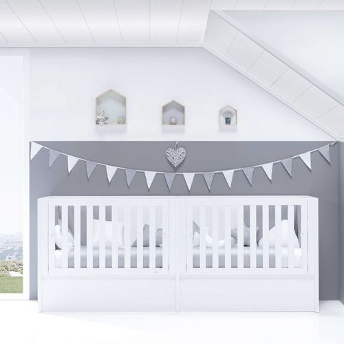 Cama de bebê extensível - DUPLO - ALONDRA - de casal / contemporânea / em madeira