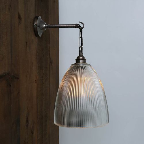 Arandela de estilo industrial - FEND PRISMATIC  - Mullan Lighting - para ambiente interno / em latão / em vidro