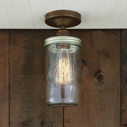 Plafon clássico - JAM JAR  - Mullan Lighting - circular / em vidro / em latão