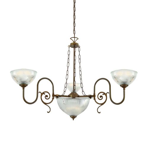 Lustre clássico - PADANG  - Mullan Lighting - em vidro / em latão polido / para 5 lâmpadas