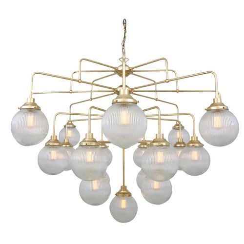 Lustre contemporâneo - ROME MID-CENTURY - Mullan Lighting - em vidro / em latão / com globos