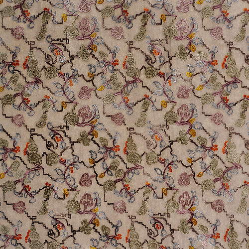 Tapete contemporâneo - KASHMIR - Warli - estampado / em lã da Nova Zelândia / em viscose