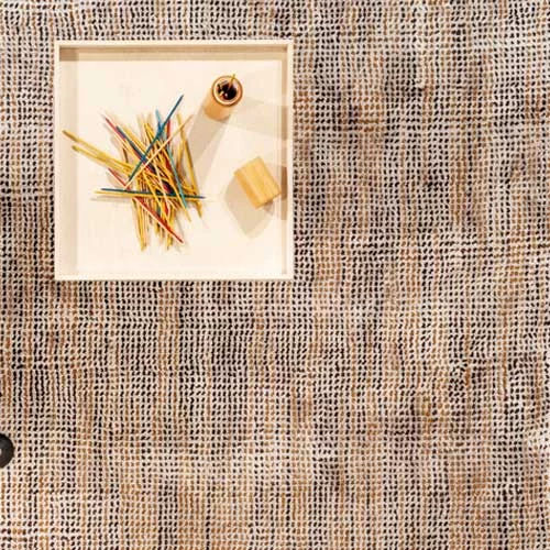Tapete contemporâneo - DOTS - Warli - de cor lisa / de lã / em Tencel®