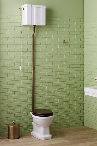 Vaso sanitário de piso - BP920/BP921+BP944 - BLEU PROVENCE - em cerâmica / com descarga de água em altura / rétro
