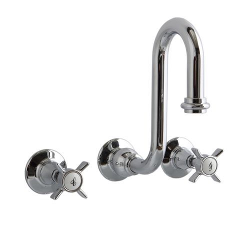 Misturador bicomando para lavatório - RL1012D - BLEU PROVENCE - de parede / em latão / para banheiro