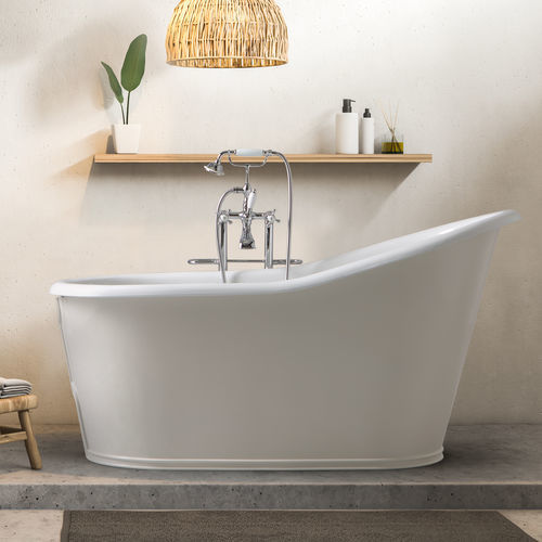 Banheira oval - OLD LAVANDE - BLEU PROVENCE - freestanding / em ferro fundido / branca