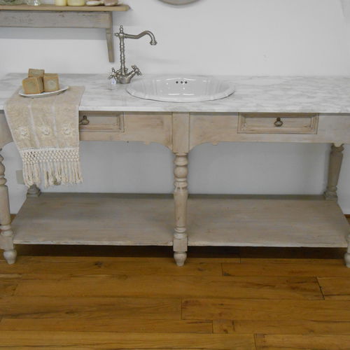 Gabinete de banheiro de piso - SAUGE - BLEU PROVENCE - em madeira / clássico