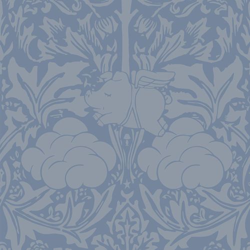 Papel de parede de estilo - MORRIS DREAM - GREY CAPTAIN BLUE - Mineheart - em tecido não tecido / floral / com natureza