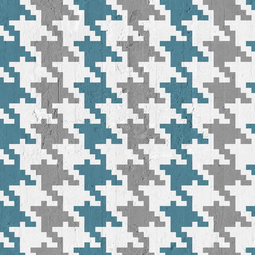 Papel de parede contemporâneo - PETROLEUM &amp; GREY PIED DE POULE - Mineheart - em tecido não tecido / estampado / efeito de tecido