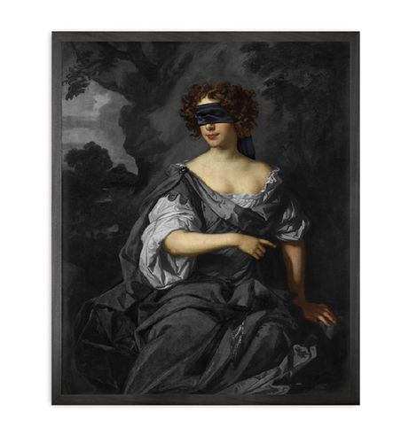 Gravura impressa em tela - BLINDFOLD -1 FRAMED PRINTED CANVAS - Mineheart - retrato