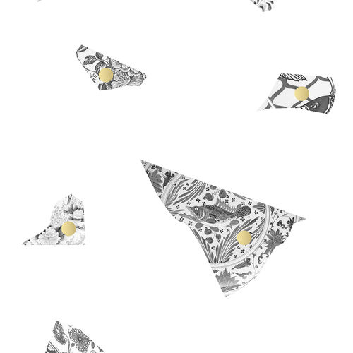 Papel de parede contemporâneo - WHITE &amp; GREY PLATE FRAGMENT - Mineheart - em tecido não tecido / estampado / efeito de mármore