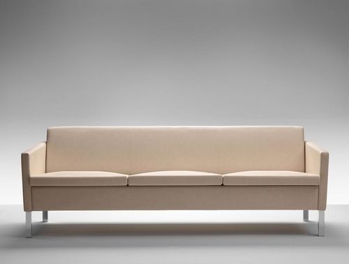 Sofá contemporâneo - LOUNGE - MASCAGNI - em couro sintético / em poliéster / bege