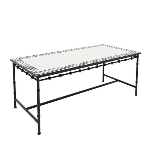 Mesa de jantar estilo Restauração - H 11208 - GUADARTE - em ferro / com base em ferro forjado / retangular