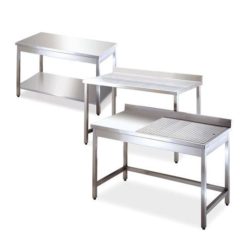 Mesa contemporânea - LASA S.R.L. - em aço inoxidável / com base em aço inoxidável / retangular