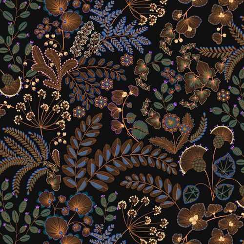 Tecido para estofados - PHOENIX - Olivier Thévenon Selection - com padrão floral / em poliéster / em veludo