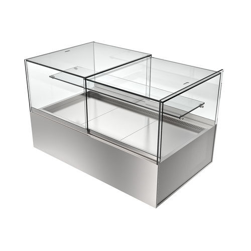 Vitrina refrigerada tipo balcão - Isola Gold - Moving Glass & Metal Design - de estante / para confeitaria / em aço inoxidável