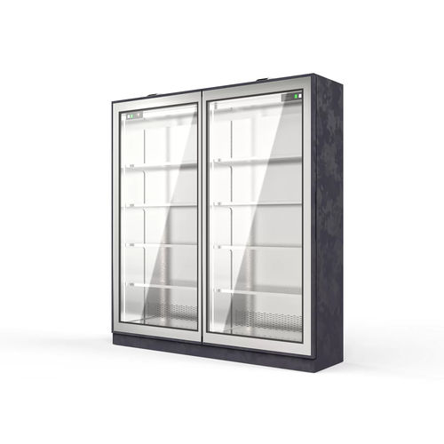 Vitrina refrigerada tipo balcão - Moving Glass & Metal Design - em aço inoxidável / com portas de correr / com prateleiras reguláveis