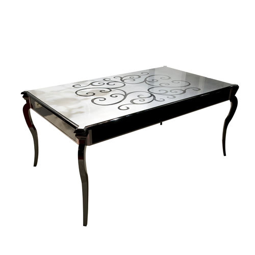 Mesa de jantar clássica - TRENTO - ACANTO - com folheado de madeira / em alumínio / com base em madeira