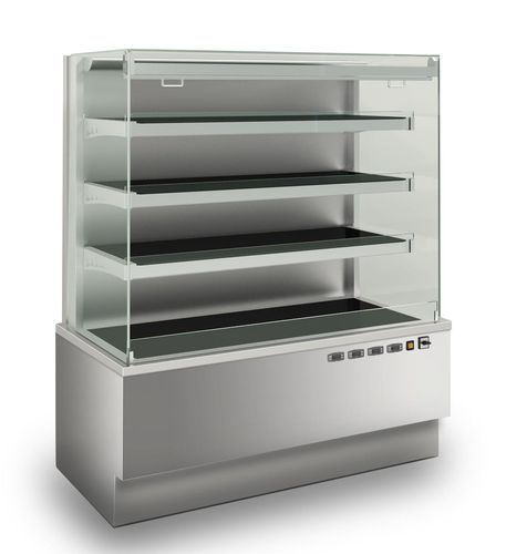 Vitrina de aquecimento tipo balcão - Wall Display Case - EMAINOX SRL - de estante / exposta / com iluminação embutida