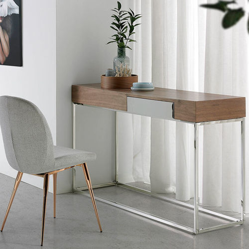 Aparador contemporâneo - 3111 - Angel Cerdá - em nogueira / com base em aço inoxidável / com base em aço cromado