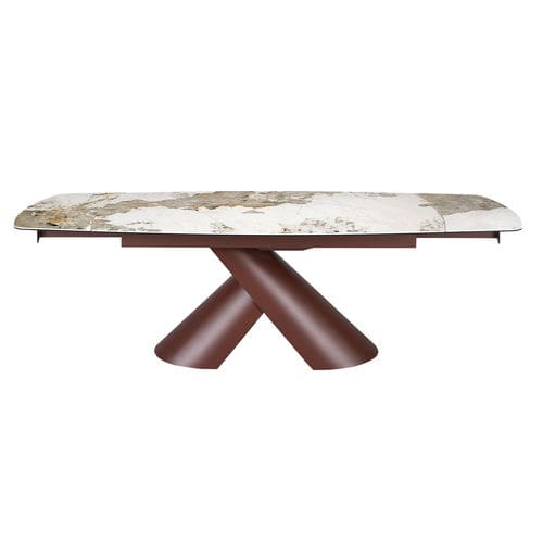 Mesa de jantar moderna - 1194 - Angel Cerdá - em cerâmica / com base em aço / oval