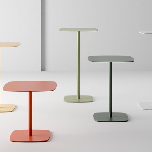 Mesa de lanchonete contemporânea - SLIM  - SEGIS - metálica / com base metálica / quadrada