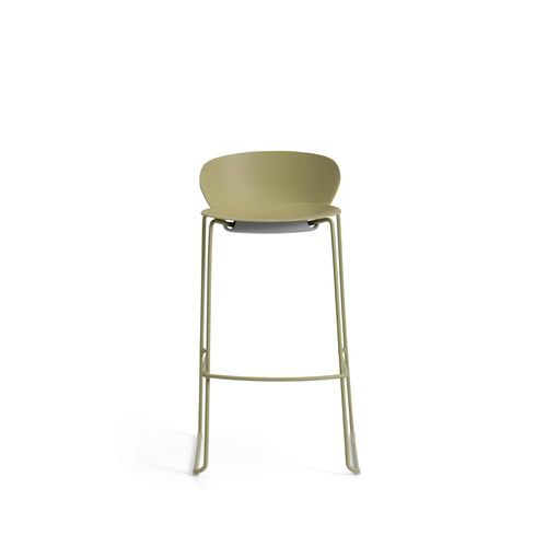 Banqueta alta design - Plose - SEGIS - em aço / com base metálica / com base tipo trenó