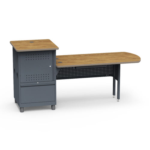 Mesa secretária contemporânea - INSTRUCTOR MEDIA STATION - Virco - em aço / em chapa perfurada / em laminado de alta pressão
