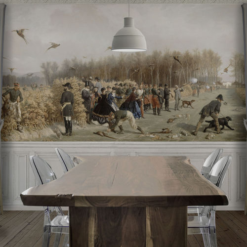 Papel de parede clássico - HUNTING PARTY - Papiers de Paris - com animais / com cena / efeito papel de parede