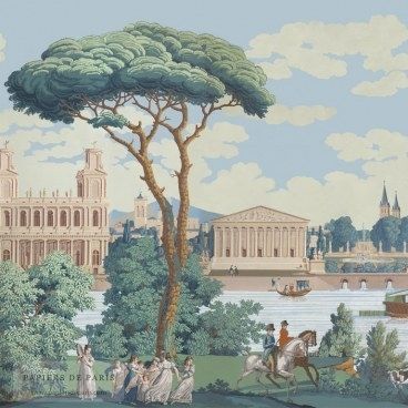 Papel de parede contemporâneo - MONUMENTS OF PARIS - Papiers de Paris - panorâmico / efeito papel de parede / multicores