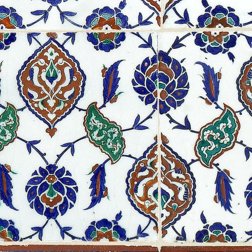 Papel de parede oriental - ORIENT-T1 - Papiers de Paris - obra de arte da pintura / padrão faiança / efeito de ladrilho
