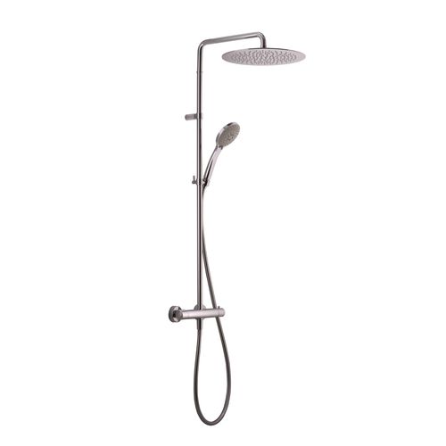 Coluna de banho termostática - RIGOLETTO MYSLIM - CARIMALI design shower_space - em aço inoxidável / acabamento cromado / de parede
