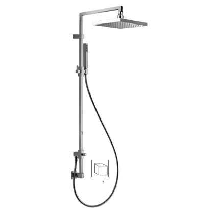 Coluna de banho acabamento cromado - EXTREME - CARIMALI design shower_space - de parede / contemporânea / com chuveiro de mão