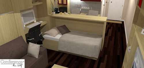 Cama retrátil - DIMITRI - CONCEPT APPART - LIFTSECURITY - de solteiro / contemporânea / em madeira