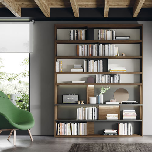 Livreiro modular - EST118 - VIVE - MUEBLES VERGE S.L. - alto / contemporâneo / em madeira laqueada