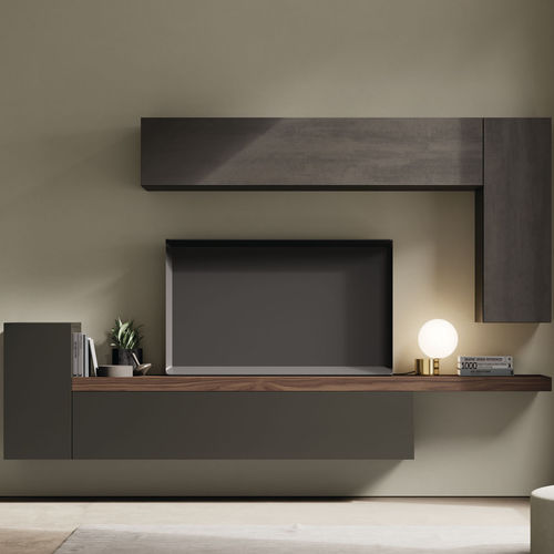 Móvel de parede de sala contemporâneo - ON SAL&Oacute;N 9 - VIVE - MUEBLES VERGE S.L. - com folheado de madeira / em madeira laqueada fosca / em carvalho natural