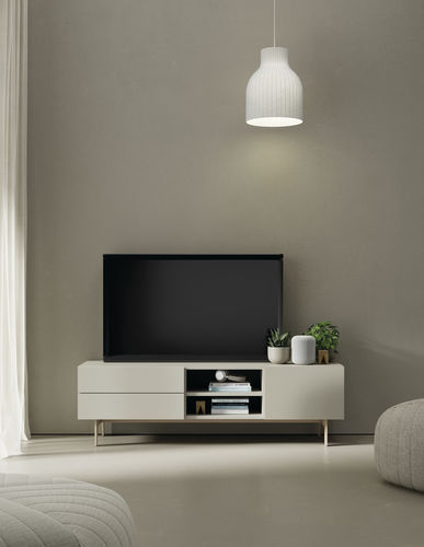 Rack de TV contemporâneo - COMPACT SALON 1 - VIVE - MUEBLES VERGE S.L. - com gavetas / com prateleiras / em madeira laqueada fosca