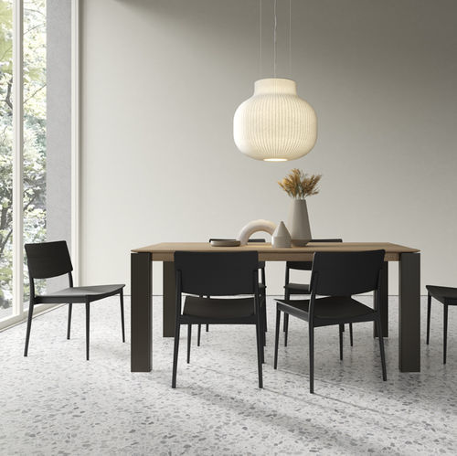 Mesa de jantar contemporânea - ARCH 1 - VIVE - MUEBLES VERGE S.L. - com folheado de madeira / com base em madeira de freixo / retangular