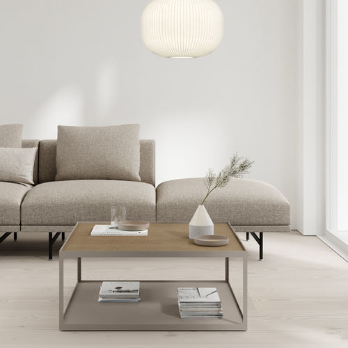 Mesa lateral contemporânea - KUB 2 - VIVE - MUEBLES VERGE S.L. - em madeira / em cristal / com base metálica laqueada