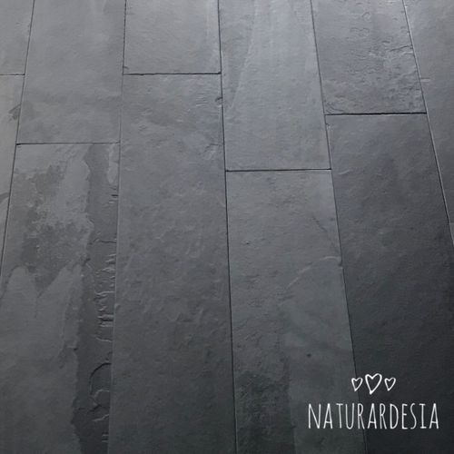 Placas de revestimento em ardósia - BLACK NATURAL SLATE - MAP Slate Srl - fosca / com acabamento natural / para ambiente interno