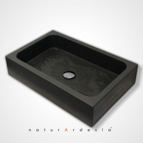 Cuba de apoio - VIRGINIA - MARE SLATE - MAP Slate Srl - em ardósia / personalizável / retangular