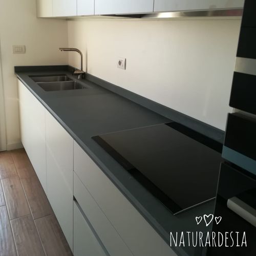 Tampo de bancada em ardósia - MARE SLATE - MAP Slate Srl - para cozinha / para ambiente externo / cinza