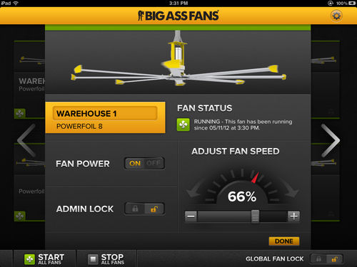 Tela sensível ao toque para sistema de ventilação - BAFWORKS - Big Ass Fans - de parede