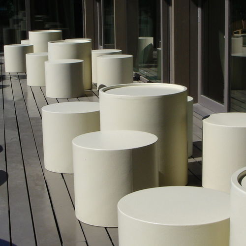 Puff contemporâneo - CILINDER - SIXINCH Furniture - Design - Foamcoating - em espuma de alta densidade revestida / redondo / personalizável